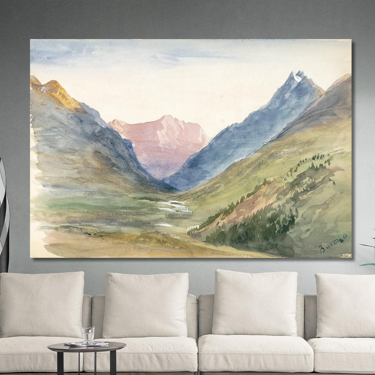Vista Montagna A Bormio John Singer Sargent jss177 quadro stampa su tela