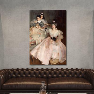 La Signora Carl Meyer E I Suoi Figli John Singer Sargent jss179 quadro stampa su tela