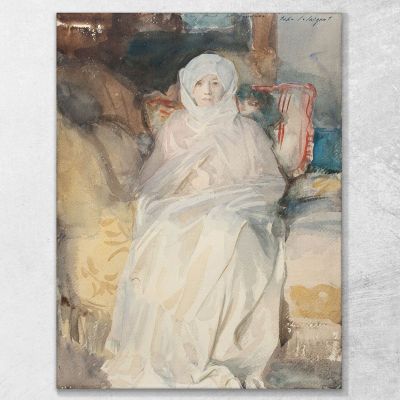 Mme Gardner En Blanc John Singer Sargent, jss191 tableau impression sur toile