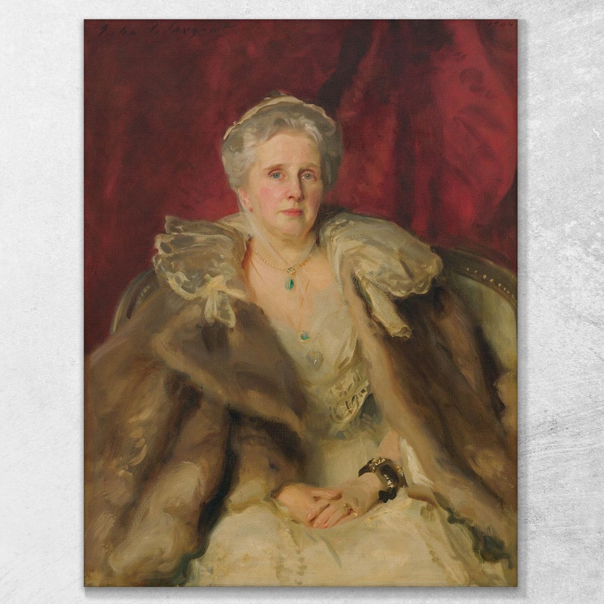 La Signora Hugh Smith John Singer Sargent jss195 quadro stampa su tela