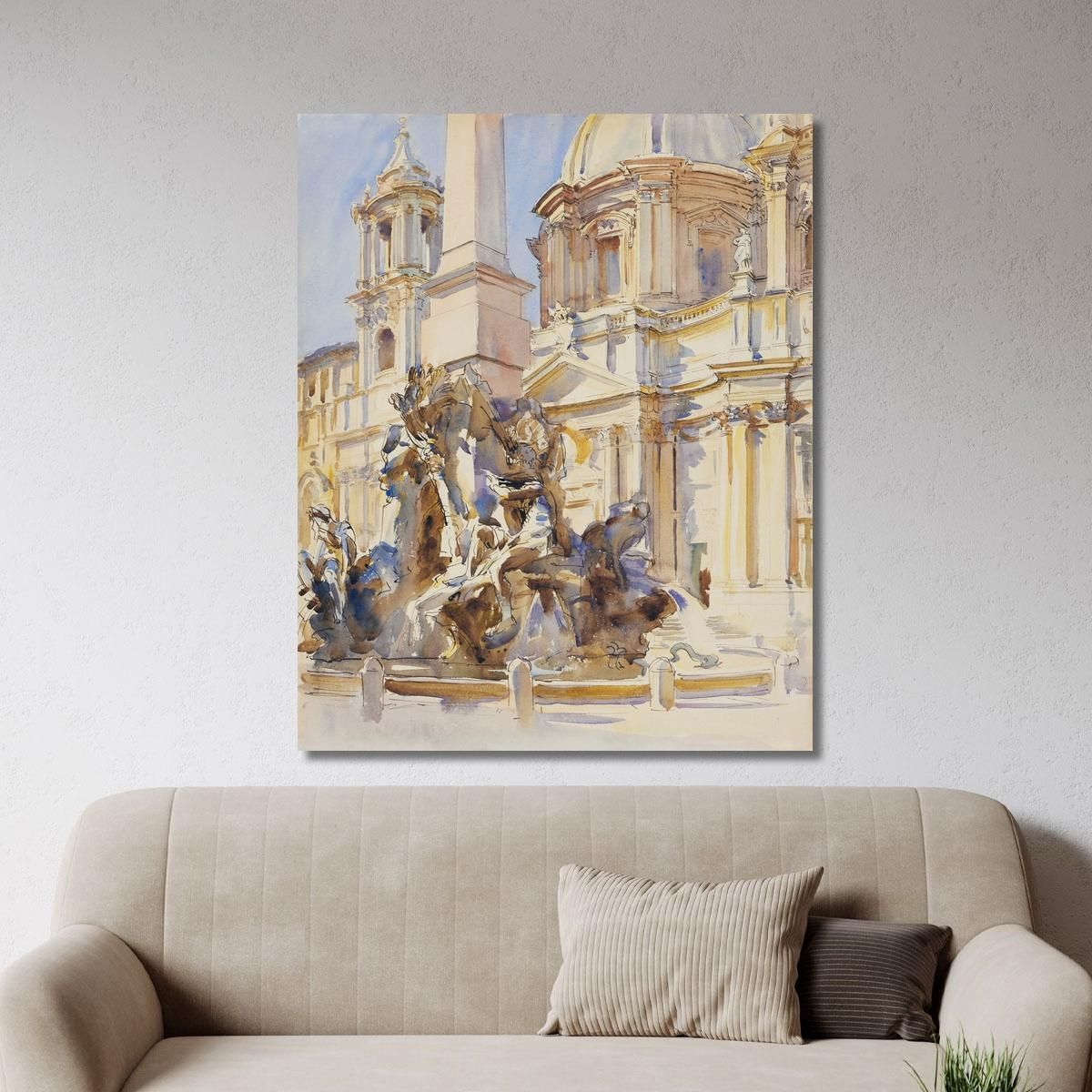 Piazza Navona Rome John Singer Sargent jss215 quadro stampa su tela