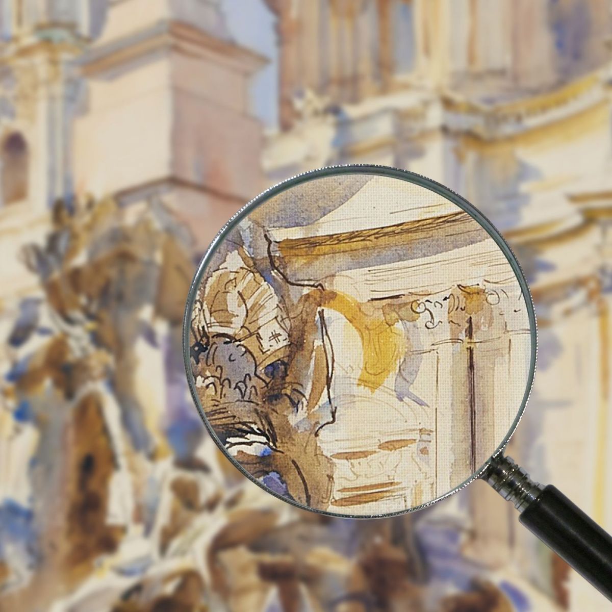 Piazza Navona Rome John Singer Sargent jss215 quadro stampa su tela