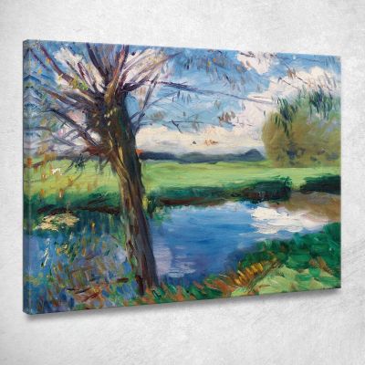 Riva Del Fiume Vicino A Oxford John Singer Sargent jss254 quadro stampa su tela
