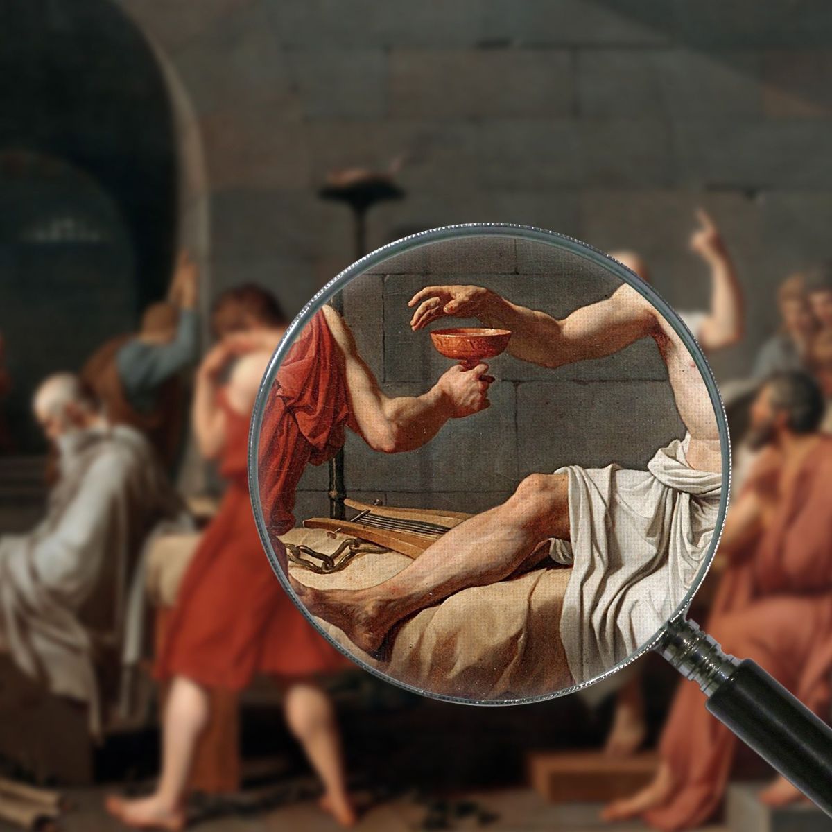 La Morte Di Socrate Jacques Louis David jld12 quadro stampa su tela