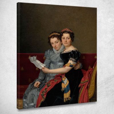 Ritratto Delle Sorelle Zenaide E Carlotta Bonaparte Jacques Louis David jld29 quadro stampa su tela