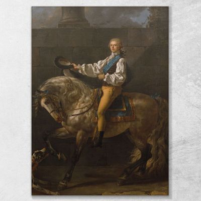 Ritratto Equestre Di Stanislaw Kostka Potocki Jacques Louis David jld57 quadro stampa su tela