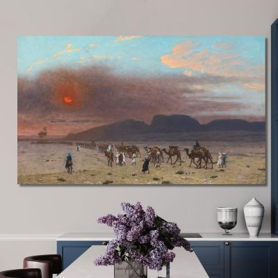 Carovana Nel Deserto Jean-Léon Gérôme jlg34 quadro stampa su tela