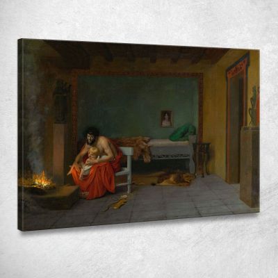 Le Membra Tremanti Di Cupido Scaldano Le Braci Jean-Léon Gérôme jlg42 quadro stampa su tela