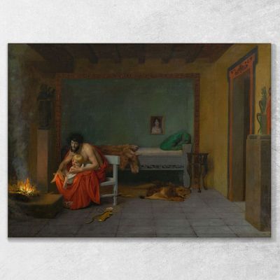 Le Membra Tremanti Di Cupido Scaldano Le Braci Jean-Léon Gérôme jlg42 quadro stampa su tela