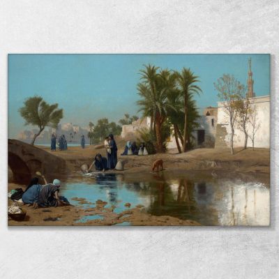 Donne Fellah Che Attingono Acqua Jean-Léon Gérôme, jlg50 quadro stampa su tela