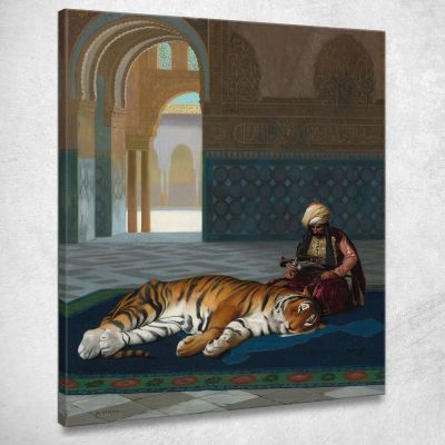 La Tigre E Il Guardiano Jean-Léon Gérôme jlg76 quadro stampa su tela