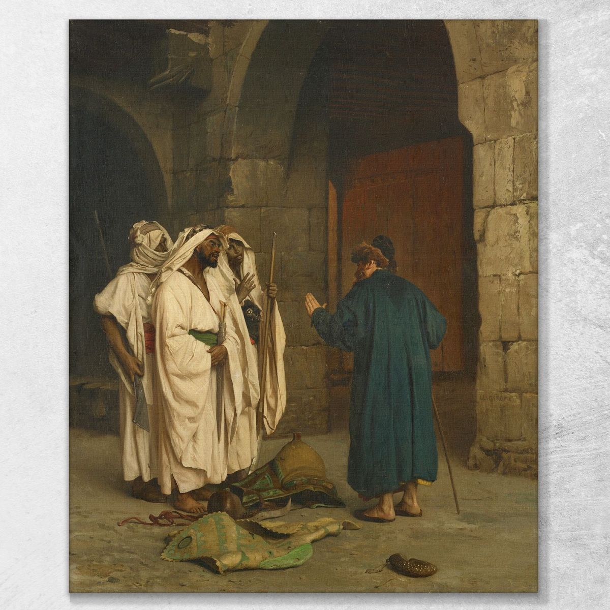 Vecchio Ebreo Con Tre Arabi Jean-Léon Gérôme jlg91 quadro stampa su tela