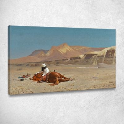 Cavaliere E Il Suo Destriero Nel Deserto Jean-Léon Gérôme jlg116 quadro stampa su tela