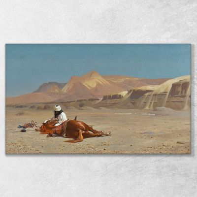 Cavaliere E Il Suo Destriero Nel Deserto Jean-Léon Gérôme jlg116 quadro stampa su tela