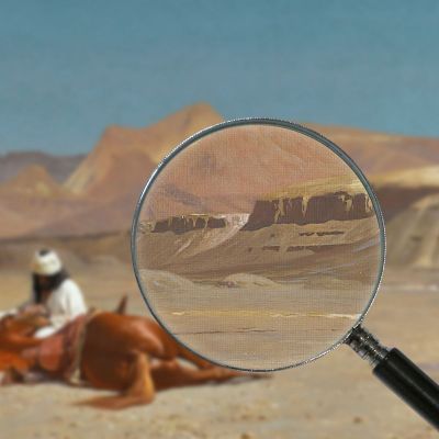 Cavaliere E Il Suo Destriero Nel Deserto Jean-Léon Gérôme jlg116 quadro stampa su tela