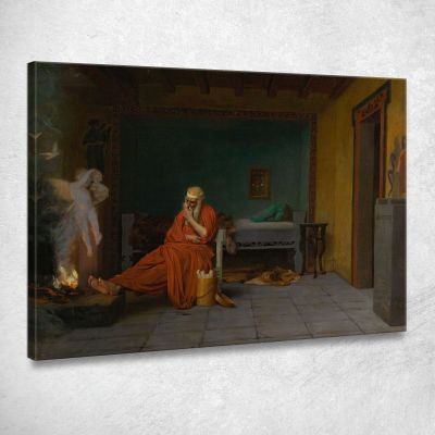 Il Poeta Sogna Cupido Accanto Al Fuoco Jean-Léon Gérôme jlg144 quadro stampa su tela