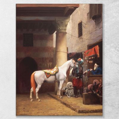 The Saddle Bazaar Cairo Jean-Léon Gérôme, jlg146 canvas print