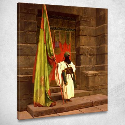 Il Portatore In Piedi Che Spiega La Bandiera Sacra Jean-Léon Gérôme jlg149 quadro stampa su tela