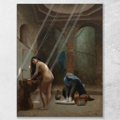 Un Boceto De Un Baño Árabe. Jean-Léon Gérôme, jlg157 cuadro en lienzo