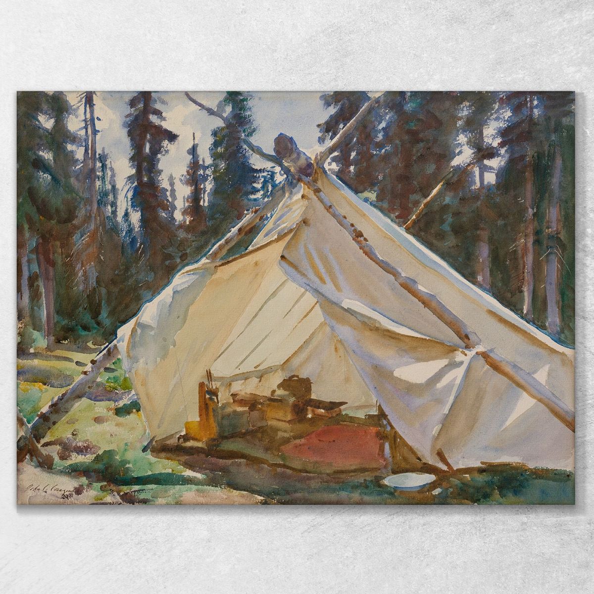 Una Tenda Nelle Montagne Rocciose John Singer Sargent jss5 quadro stampa su tela
