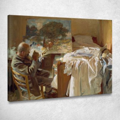 Un Artista Nel Suo Studio John Singer Sargent jss14 quadro stampa su tela