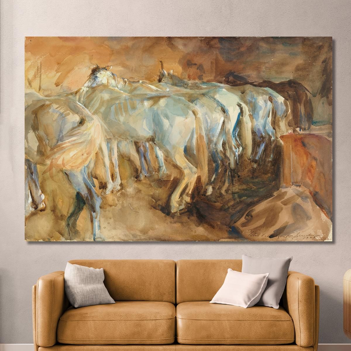 Cavalli Dell'Autobus A Gerusalemme John Singer Sargent jss32 quadro stampa su tela