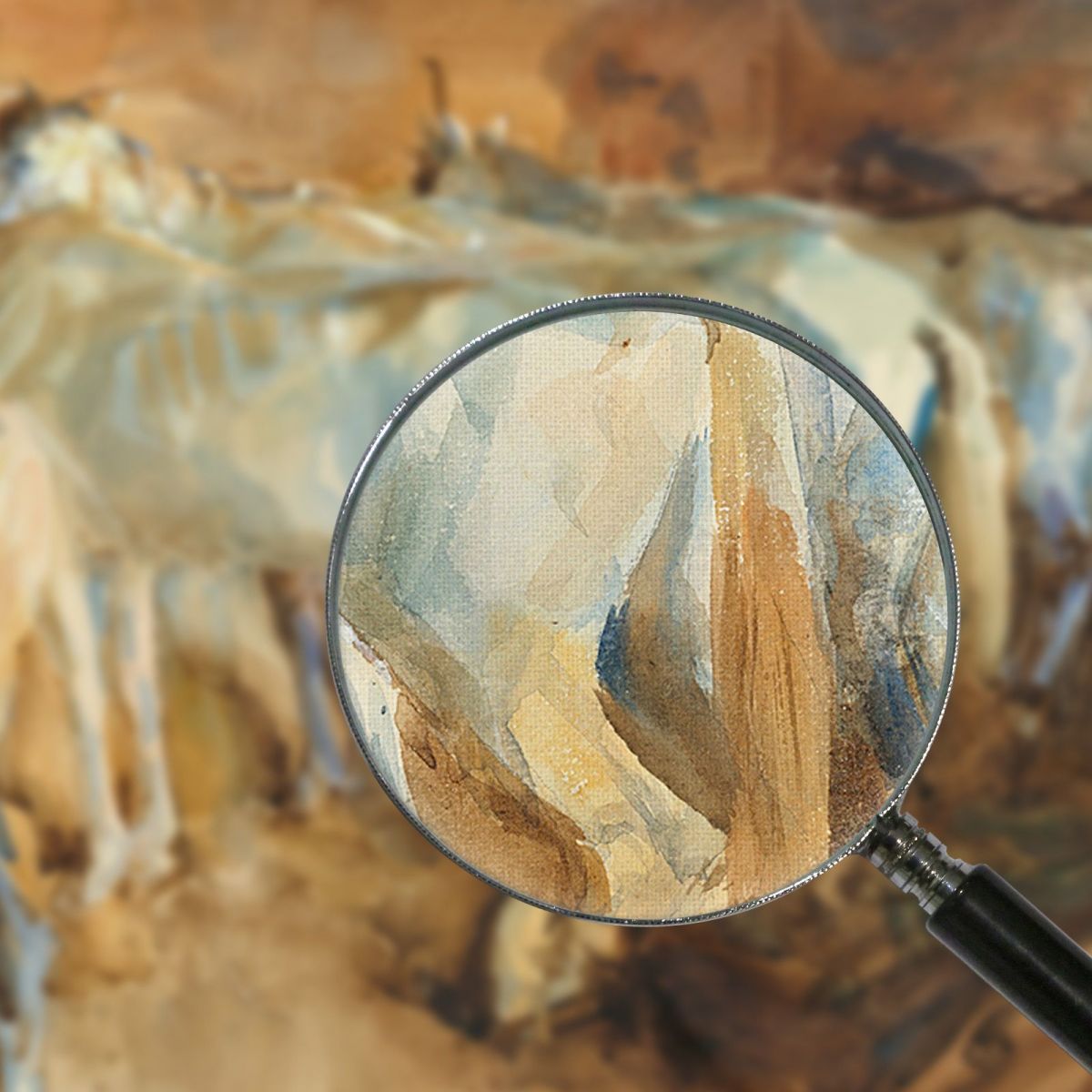 Cavalli Dell'Autobus A Gerusalemme John Singer Sargent jss32 quadro stampa su tela