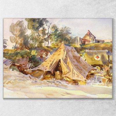 Camp With Ambulance John Singer Sargent, jss36 canvas print