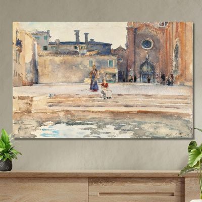Campo Dei Frari Venice John Singer Sargent jss37 quadro stampa su tela Campo Dei Frari Venice John Singer Sargent jss37 quadro stampa su tela