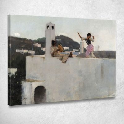 Ragazza Di Capri Sul Tetto John Singer Sargent jss39 quadro stampa su tela