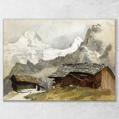 Chalet Breithorn Mürren John Singer Sargent, jss42 quadro stampa su tela