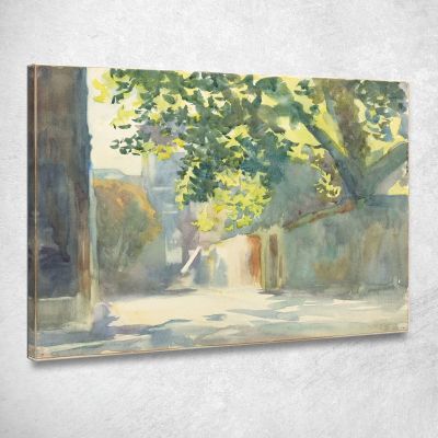 Parete Illuminata Dal Sole Sotto Un Albero John Singer Sargent jss296 quadro stampa su tela
