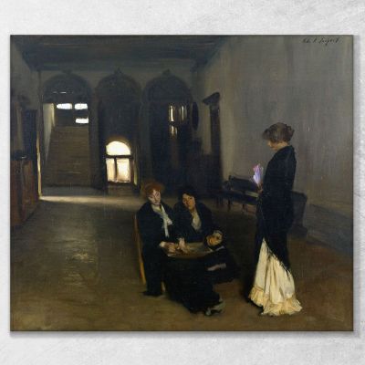 Venetian Bead Stringers John Singer Sargent, jss354 canvas print