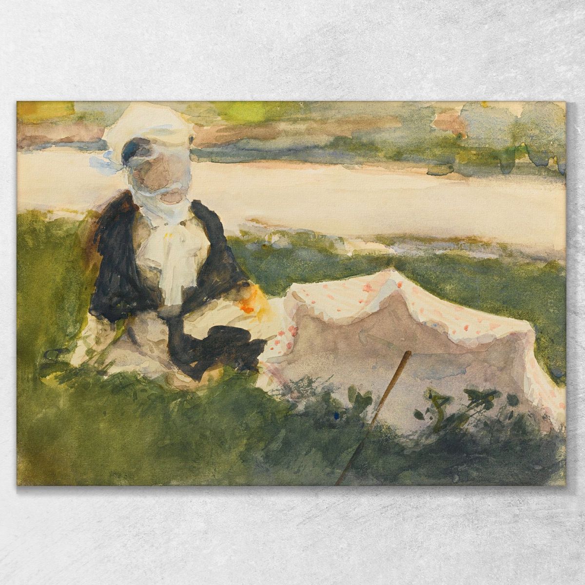Donna Con L'Ombrellone John Singer Sargent jss375 quadro stampa su tela