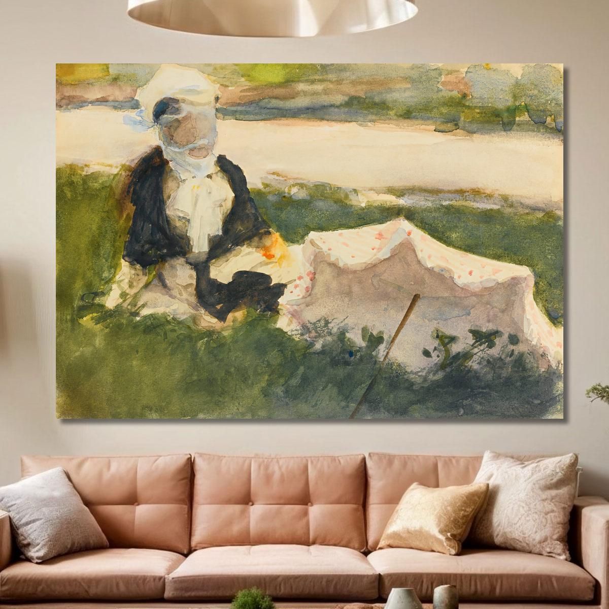 Donna Con L'Ombrellone John Singer Sargent jss375 quadro stampa su tela
