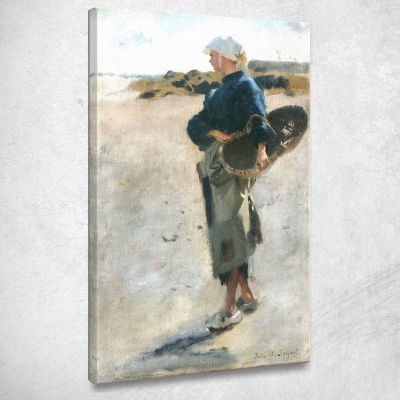 Ragazza Bretone Con Un Cestino John Singer Sargent jss379 quadro stampa su tela