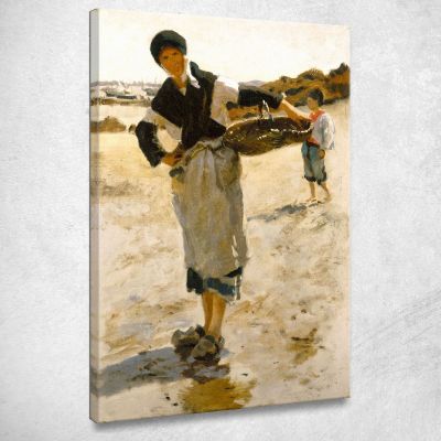 Donna Bretone Con Cesto 2 John Singer Sargent jss380 quadro stampa su tela