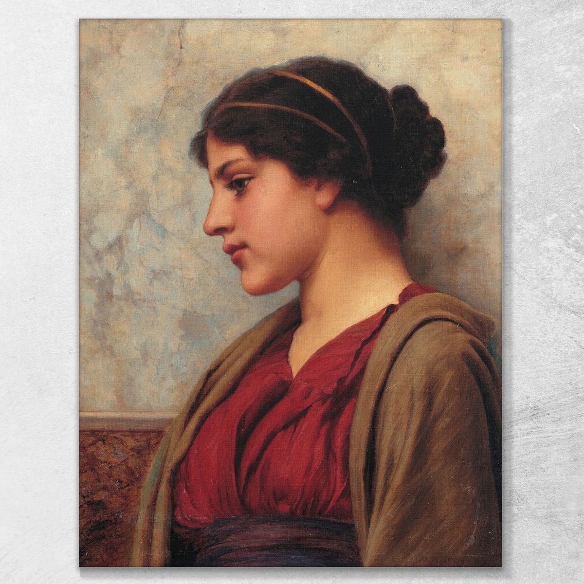 Una Bellezza Classica Pensieri Lontani John William Godward jwg2 quadro stampa su tela