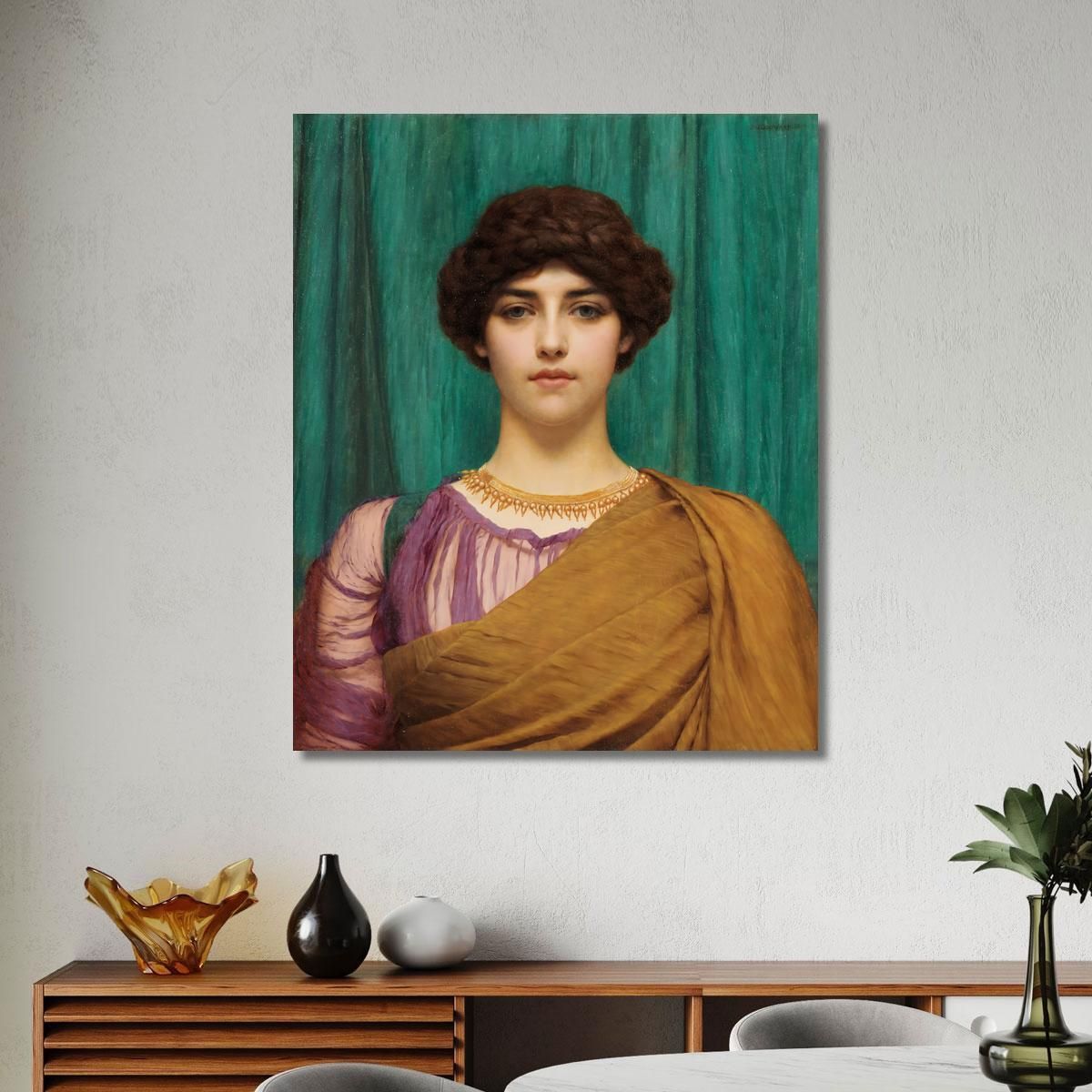 Una Dama Pompeiana John William Godward jwg9 quadro stampa su tela