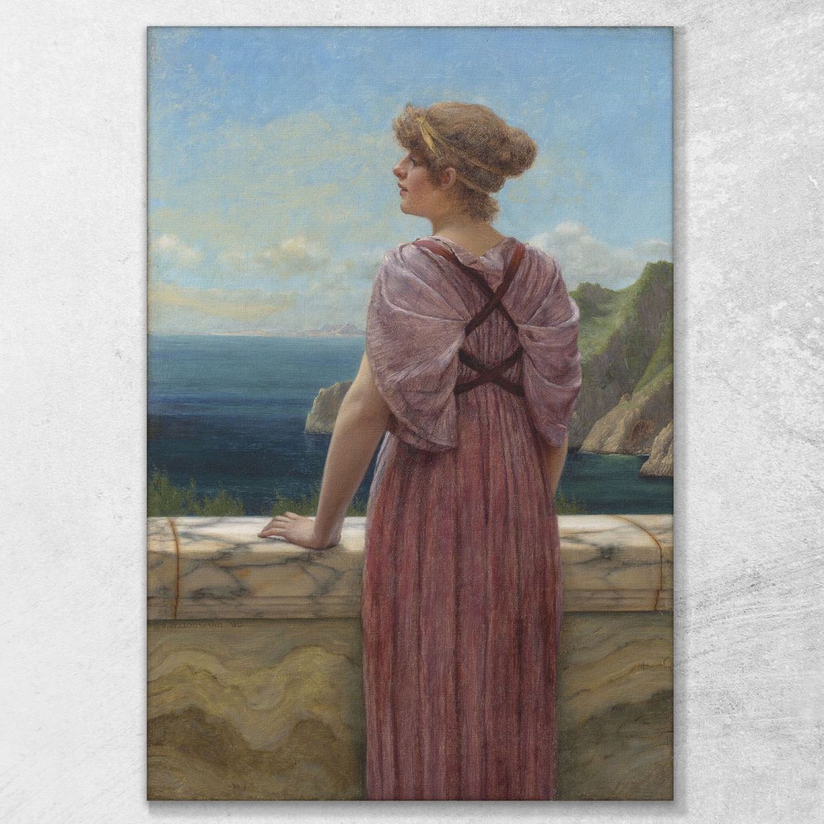 Ricordi Uno Studio John William Godward jwg51 quadro stampa su tela