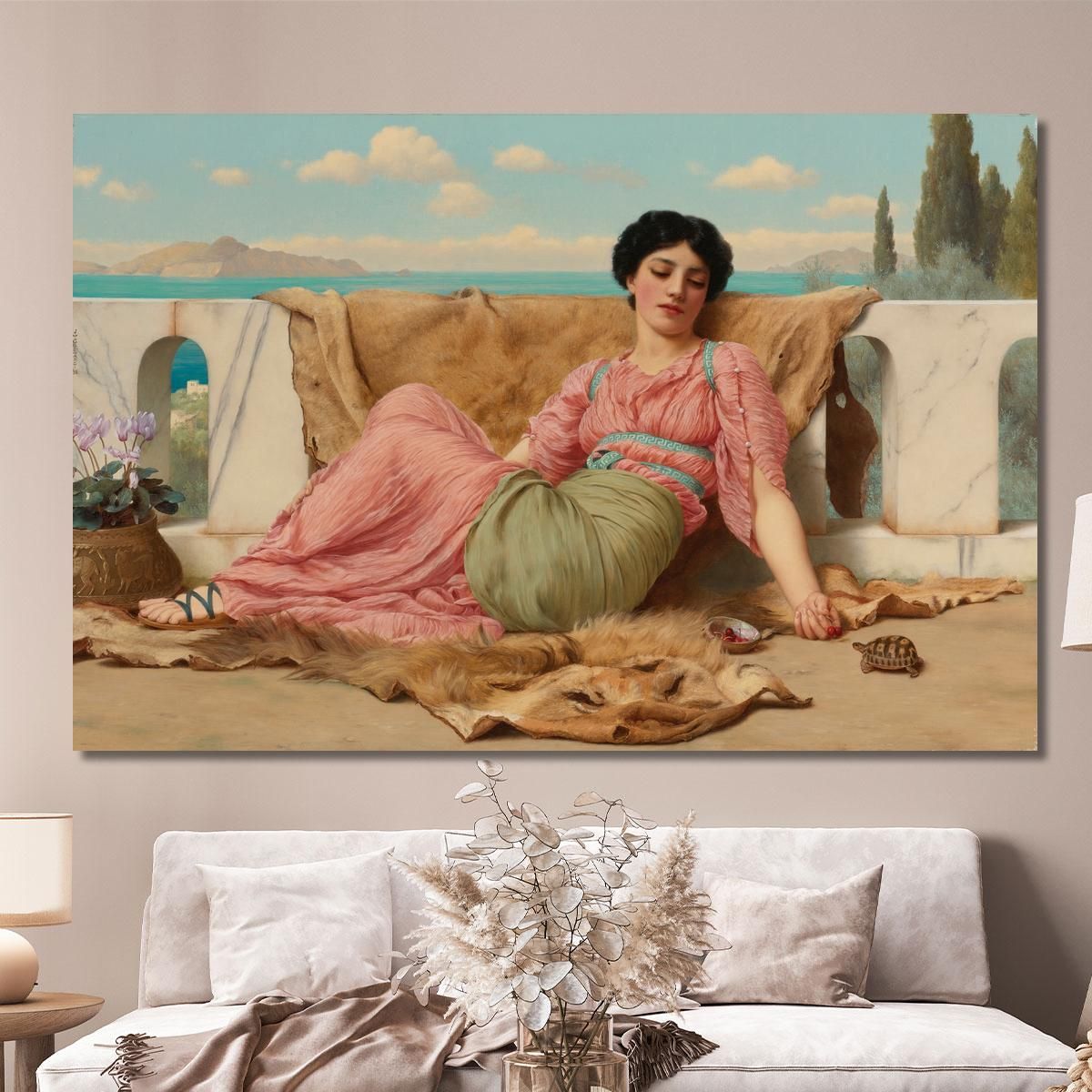 L'Animale Tranquillo John William Godward jwg80 quadro stampa su tela