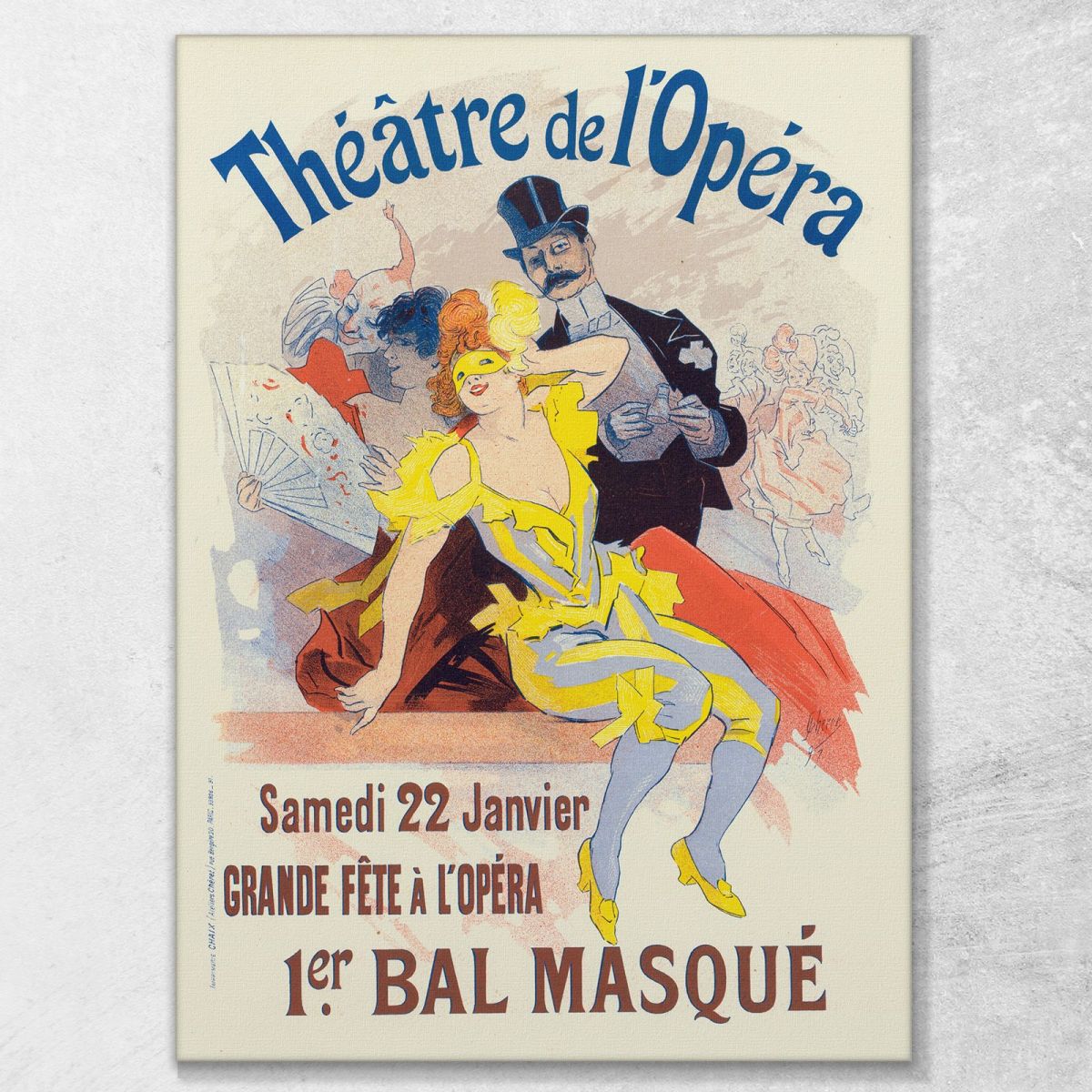 Locandina Del 1° Ballo In Maschera La Grande Festa All'Opera Il 22 Gennaio Jules Chéret jch95 quadro stampa su tela