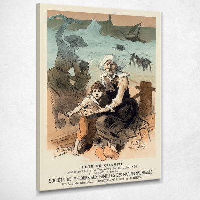Società Di Soccorso Per Le Famiglie Dei Naufraghi Jules Chéret jch105 quadro stampa su tela