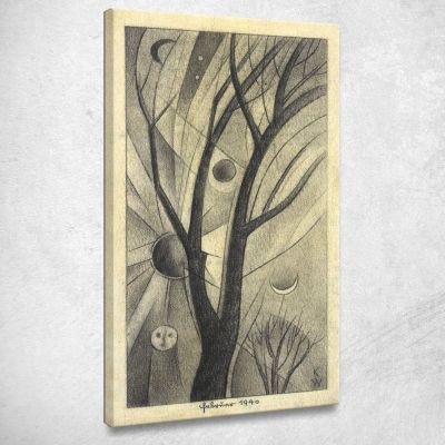 Albero E Stelle Karl Wiener kwn67 quadro stampa su tela