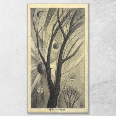 Baum Und Gestirne Karl Wiener, kwn67 drucken auf leinwand