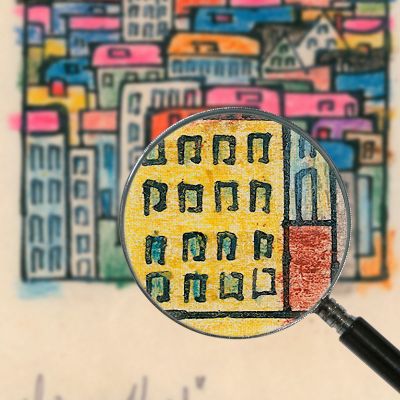 Città Colorata Karl Wiener kwn82 quadro stampa su tela