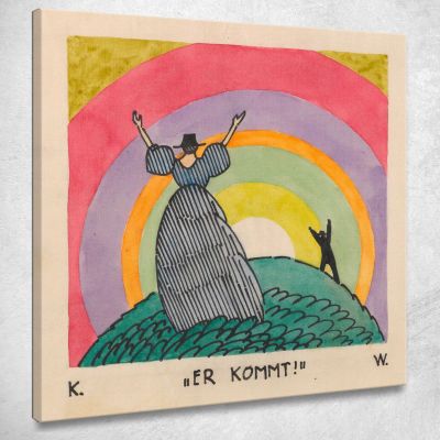 Egli Sta Arrivando Karl Wiener kwn165 quadro stampa su tela