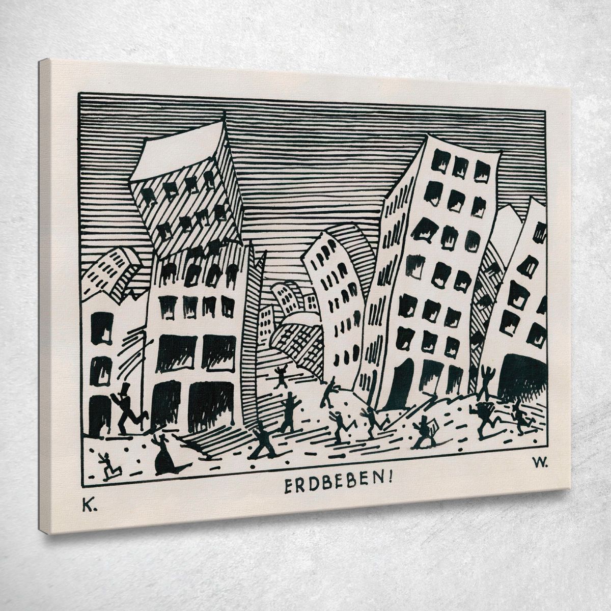Terremoto Karl Wiener kwn166 quadro stampa su tela Terremoto Karl Wiener kwn166 quadro stampa su tela