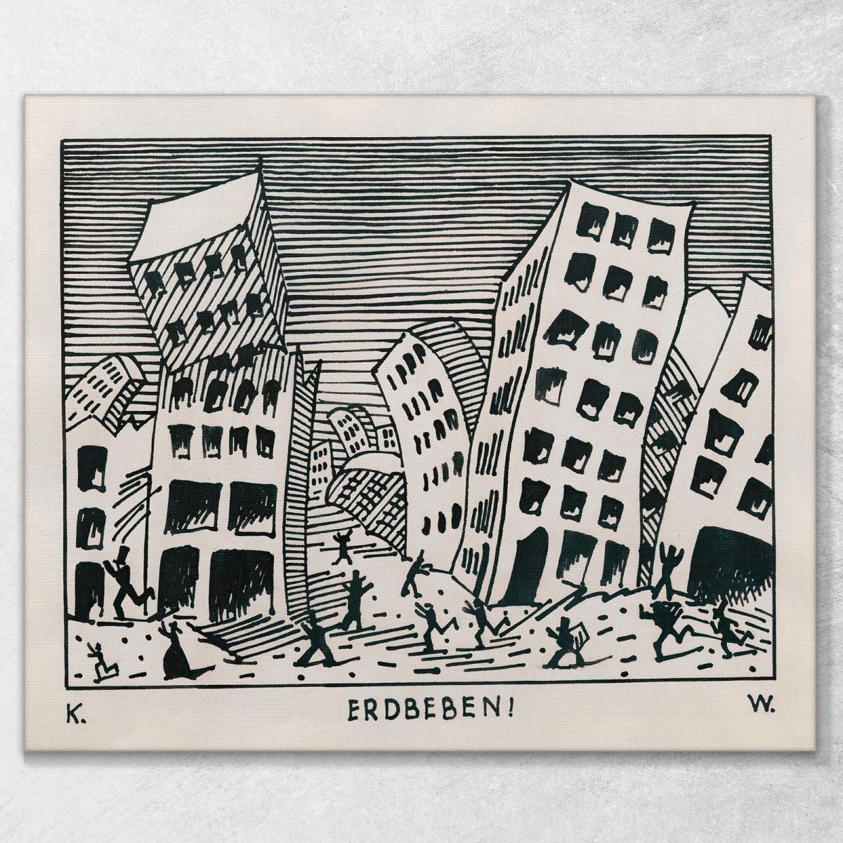 Terremoto Karl Wiener kwn166 quadro stampa su tela