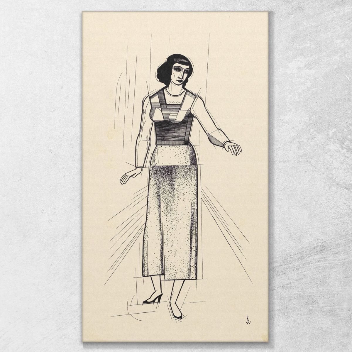 Figura Femminile Karl Wiener kwn194 quadro stampa su tela